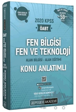 2020 KPSS ÖABT Fen Bilgisi Fen ve Teknoloji Alan Bilgisi Alan Eğitimi Video Destekli Konu Anlatımlı Modüler Set – Kolektif – Pegem Akademi Yayıncılık kitap kapağı