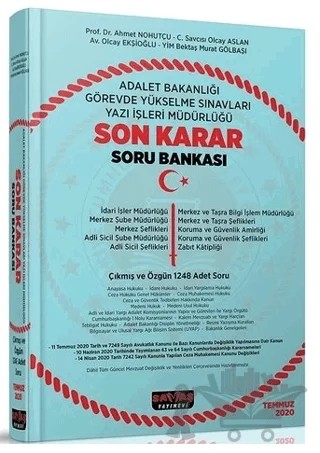 2020 Adalet Bakanlığı GYS Sınavları Yazı İşleri Müdürlüğü Son Karar Soru Bankası – Bektaş Murat Gölbaşı, Olcay Ekşioğlu, Olcay Aslan, Ahmet Nohutçu – Savaş Yayınevi kitap kapağı