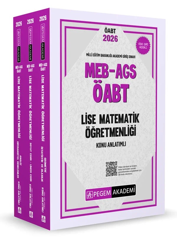 2026 MEB AGS ÖABT Lise Matematik Öğretmenliği Konu Anlatımlı (3 kitap) – Pegem Akademi Yayıncılık kitap kapağı