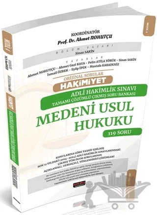 HAKİMİYET Adli Hakimlik Medeni Usul Hukuku Çıkmış Soru Bankası – Sinan Sakin – Savaş Yayınevi kitap kapağı