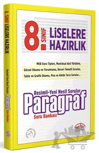 8. Sınıf Resimli Yeni Nesil Sorularla Paragraf Soru Bankası – Turgut Meşe – Editör Yayınevi kitap kapağı
