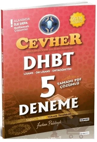 Tahayyül DHBT Cevher 5 Deneme PDF Çözümlü – Furkan Palabıyık – Tahayyül Yayınları kitap kapağı