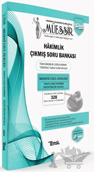 Müessir Medeni Usul Hukuku Hakimlik Çıkmış Soru Bankası – Kolektif – Temsil Kitap kitap kapağı