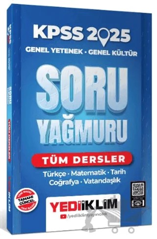 2025 KPSS Genel Yetenek Genel Kültür Tüm Dersler Soru Yağmuru – Kolektif – Yediiklim Yayınları kitap kapağı