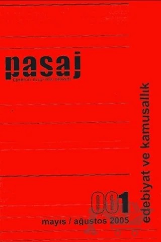 Pasaj Edebiyat Eleştiri Dergisi Sayı: 1 – Alef Yayınevi kitap kapağı