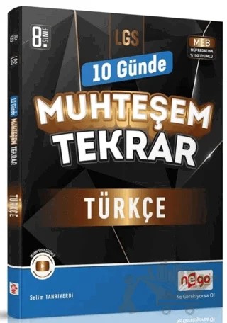 8. Sınıf LGS Türkçe 10 Günde Muhteşem Tekrar – Kolektif – Nego Yayınları kitap kapağı