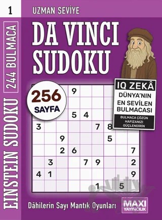 Da Vinci Uzman Sudoku 1 – Bertan Kodamanoğlu – Maxi Yayıncılık kitap kapağı