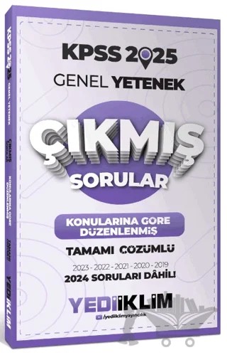 2025 KPSS Genel Yetenek Konularına Göre Düzenlenmiş Tamamı Çözümlü Çıkmış Sorular – Kolektif – Yediiklim Yayınları kitap kapağı