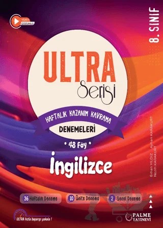 Ultra Serisi 8.Sınıf İngilizce Deneme Kitabı (48 Föy) – Erhan Yıldız, Ayhan Karakurt, Nezih Karakurt – Palme Yayınları kitap kapağı