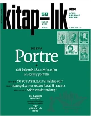 Kitap-lık Sayı: 58 Dosya: Portre + Yedi Kalemde Lale Müldür Hediyesi 2002 Şiir Yıllığı – Yapı Kredi Yayınları kitap kapağı