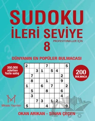 Sudoku İleri Seviye - 8 – Sinan Çeçen – Mikado Yayınları kitap kapağı