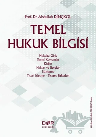 Temel Hukuk Bilgisi – Abdullah Dinçkol – Der Yayınları kitap kapağı
