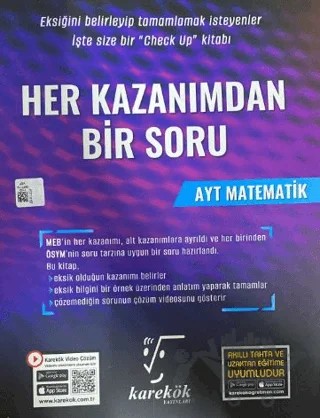 AYT Matematik Her Kazanımdan Bir Soru – Kolektif – Karekök Yayıncılık kitap kapağı