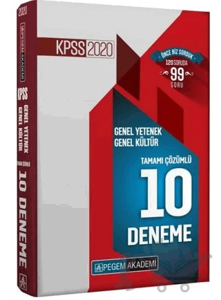 2020 KPSS Genel Yetenek Genel Kültür Tamamı Çözümlü 10 Deneme – Kolektif – Pegem Akademi Yayıncılık kitap kapağı