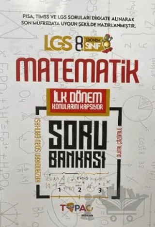 2025 8. Sınıf Yeni Sistem LGS Matematik Dijital Çözümlü Soru Bankası – Kolektif – Topaç Yayınları kitap kapağı