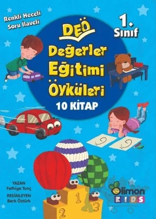 1. Sınıf DEÖ Değerler Eğitimi Öyküleri - (10 Kitap Takım) – Fethiye Tunç – limonKIDS kitap kapağı