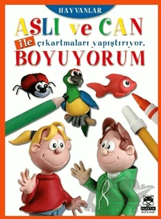 Aslı ve Can ile Çıkartmaları Yapıştırıyor, Boyuyorum - Hayvanlar – Kolektif – Marsık Kitap kitap kapağı