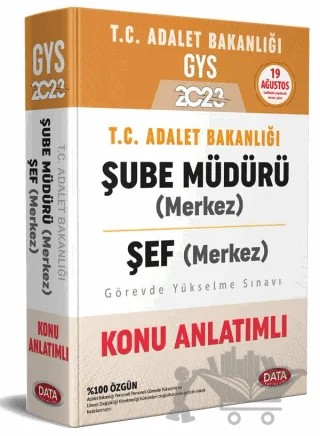 2023 GYS Adalet Bakanlığı Şube Müdürü (Merkez) - Şef (Merkez) Konu Anlatımlı – Kolektif – Data Yayınları kitap kapağı
