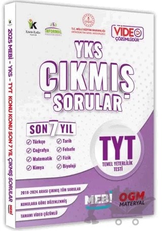 2025 YKS-TYT Tüm Dersler MEBİ Yeni Nesil Çıkmış Soru Bankası Konu Konu Son 7 Yıl Video/PDF Çözümlü – Kolektif – Karakutu Yayın kitap kapağı