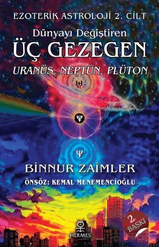Dünyayı Değiştiren Üç Gezegen: Uranüs, Neptün, Plüton – Binnur Zaimler – Hermes Yayınları kitap kapağı