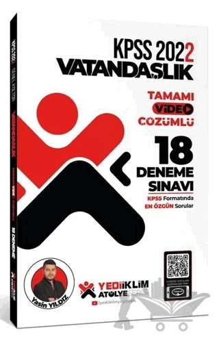 KPSS Atölye Serisi Vatandaşlık Tamamı Video Çözümlü 18 Deneme Sınavı – Kolektif – Yediiklim Yayınları kitap kapağı