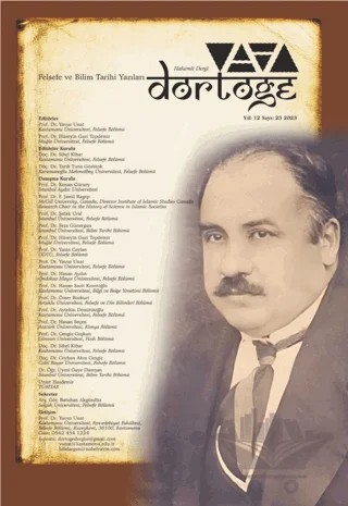 Dörtöğe Felsefe ve Bilim Tarihi Yazıları Hakemli Dergisi Yıl: 12 Sayı: 23 – Dörtöğe Dergisi kitap kapağı