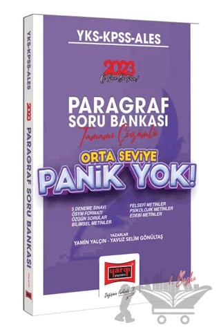 Yargı Yayınları 2023 YKS-KPSS-ALES Panik Yok Orta Seviye Tamamı Çözümlü Paragraf Soru Bankası – Yamin Yalçın, Yavuz Selim Gönültaş – Yargı Yayınevi kitap kapağı