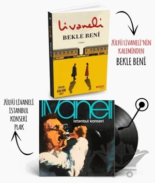 Plaklı Kitaplar - Bekle Beni - Livaneli İstanbul Konseri – Zülfü Livaneli – Halk Kitabevi kitap kapağı