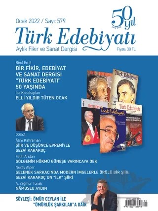 Türk Edebiyatı Aylık Fikir ve Sanat Dergisi Sayı: 579 Ocak 2022 – Türk Edebiyatı Dergisi kitap kapağı