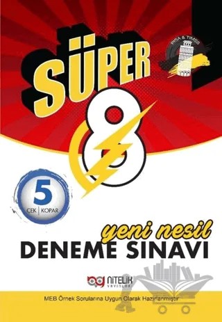 Nitelik 8. Sınıf Deneme Yeni Nesil Süper 5 Deneme Sınavı – Kolektif – Nitelik Yayınları - Bayilik kitap kapağı