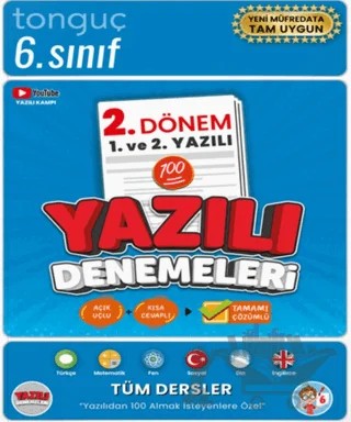 6. Sınıf Yazılı Denemeleri 2. Dönem 1 ve 2. Yazılı – Kolektif – Tonguç Akademi kitap kapağı