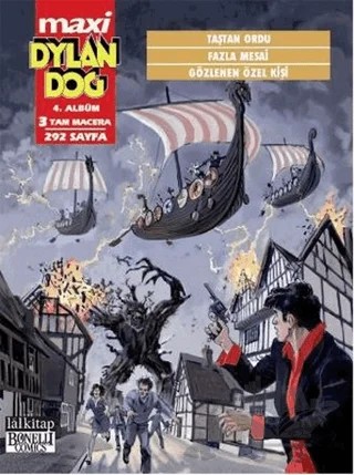 Dylan Dog Maxi Albüm: 4 - Taştan Ordu / Fazla Mesai / Gözlenen Özel Kişi – Andrea Cavaletto – Lal Kitap kitap kapağı