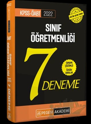 2022 KPSS-ÖABT Sınıf Öğretmenliği Tamamı Çözümlü Özgün Sorular 7 Deneme – Kolektif – Pegem Akademi Yayıncılık kitap kapağı