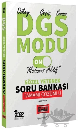 2022 DGS Modu Sözel Yetenek Tamamı Çözümlü Soru Bankası – Galip Turan – Yargı Yayınevi kitap kapağı