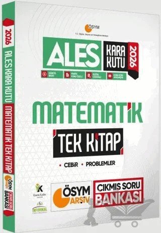 2026 ALES Kara Kutu Matematik TEK KİTAP ÖSYM Arşiv Çıkmış Soru Bankası Konu Özetli Dijital Çözümlü – Kolektif – Karakutu Yayın kitap kapağı
