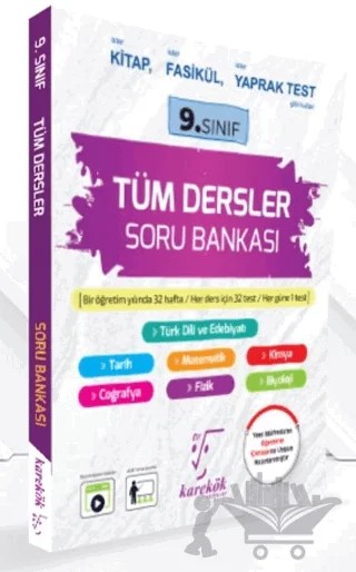 9. Sınıf Tüm Dersler Soru Bankası – Neşet Ünel, Yasin Kalemci, Göktürk Gençyürek, Ergin Taylan, Muharrem Duş, Saadet Çakır, Sara Sıla Culfa, Eda Kalaycıoğlu, Deniz Karakoç, Sinan Aktaş, Tuğba Ercan – Karekök Yayıncılık kitap kapağı