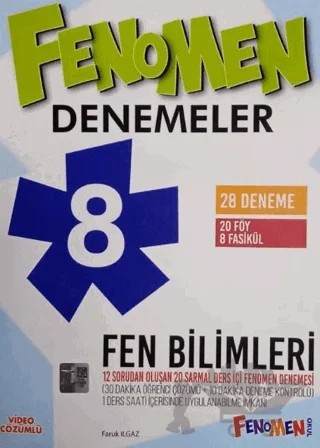 8. Sınıf Fen Bilimleri Fenomen 12 Genel Deneme – Faruk Ilgaz – Fenomen Yayınları kitap kapağı