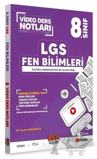 LGS 8. Sınıf Fen Bilimleri Video Ders Notları – Kerem Karagöz – Benim Hocam Yayınları kitap kapağı