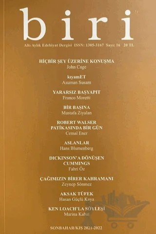 Biri Altı Aylık Edebiyat Dergisi Sayı: 16 – Biri Yayınları kitap kapağı