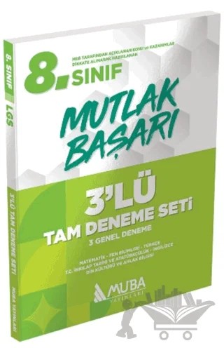 8. Sınıf LGS Mutlak Başarı 3'lü Tam Deneme Seti - 2008 – Kolektif – Muba Yayınları kitap kapağı
