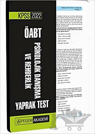 2022 KPSS ÖABT Psikolojik Danışma ve Rehberlik Yaprak Test – Kolektif – Pegem Akademi Yayıncılık kitap kapağı