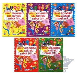 4-6 Yaş Dikkat Güçlendirici ve Zeka Geliştirici Etkinlik Seti - 5 Kitap – Safiye Seval Savaş – Harika Çocuk Yayınları kitap kapağı
