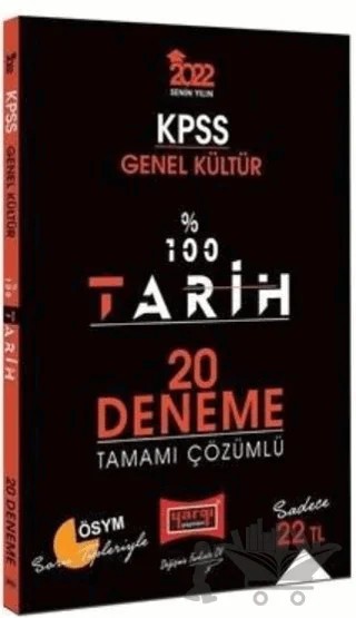 Yargı Yayınları 2022 KPSS Genel Kültür %100 Tarih Tamamı Çözümlü 20 Deneme – Kolektif – Yargı Yayınevi kitap kapağı