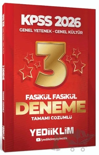 2026 KPSS Genel Yetenek Genel Kültür Tamamı Çözümlü Fasikül Fasikül 3 Yıldız Deneme – Kolektif – Yediiklim Yayınları kitap kapağı