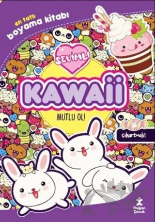 Kawaii Mutlu Ol! - En Tatlı Çıkartmalı Boyama Kitabı – Kolektif – Doğan Çocuk kitap kapağı