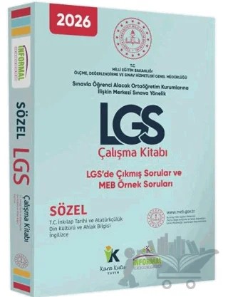 2026 8. Sınıf MEB Örnek Soruları LGS Sözel İnkılap Tarihi - Din Kültürü - İngilizce Çalışma Kitabı – Kolektif – Karakutu Yayın kitap kapağı