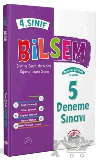 4. Sınıf Bilsem Çözümlü 5 Deneme Sınavı - – Kolektif – Editör Yayınevi kitap kapağı