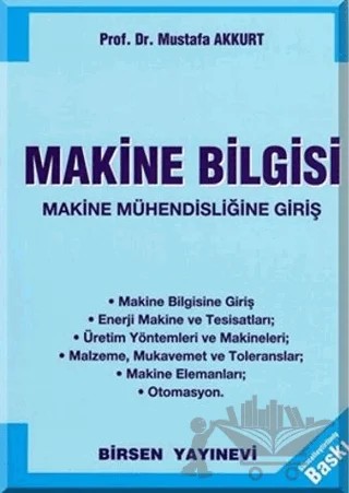 Makine Bilgisi – Mustafa Akkurt – Birsen Yayınevi kitap kapağı
