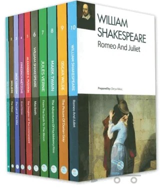 Dünya Klasikleri İngilizce Seti - 2 (10 Kitap) – Jack London, Moliere, Aleksandr Sergeyeviç Puşkin, Lev Nikolayeviç Tolstoy, William Shakespeare, Jules Verne, Mark Twaın, Oscar Wılde, Friedrich Wilhelm Nietzsche – Maviçatı Yayınları kitap kapağı