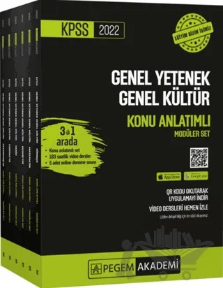 2022 KPSS Lisans Mezunları İçin Genel Yetenek Genel Kültür Konu Anlatımlı Modüler Set (6 Kitap Takım) En Güncel Video Dersler + 5 Adet Online Deneme Sınavı – Kolektif – Pegem Akademi Yayıncılık kitap kapağı